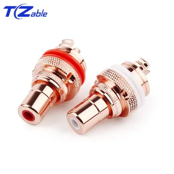 

Jack RCA Adapter Copper Gold Plating Audio Connector Acoustic Terminal RCA Female Socket Chassis CMC Plugs Speaker Connectors