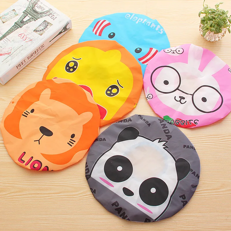 

New Fashion Universal Cute Cartoon Bathroom Waterproof Loose Tights Shower Cap Multi-Function Kitchen Smoke Cap BD248C
