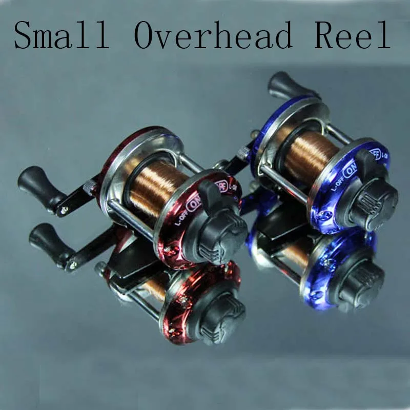 

Free Shipping ILURE Fishing Gear Overhead Reel With Nylon Line 50m Red/Blue Small Reels For Kids Fun Gift Outdoor Sports