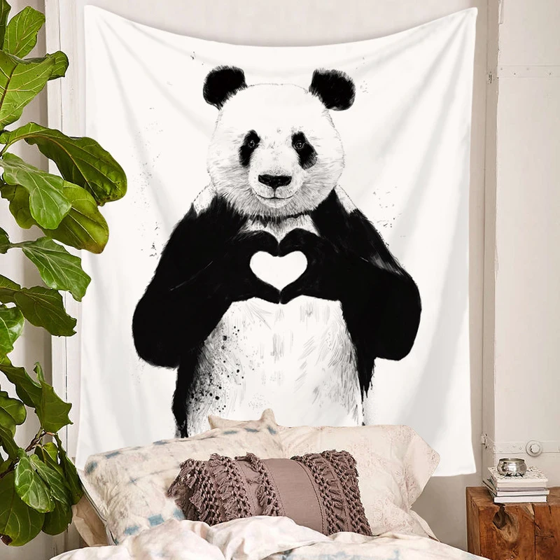 

Panda Tapestry Wall Hanging Blanket Art Home Decor Bedspread Bedroom Tapestries for Kids Girls Room Accessories