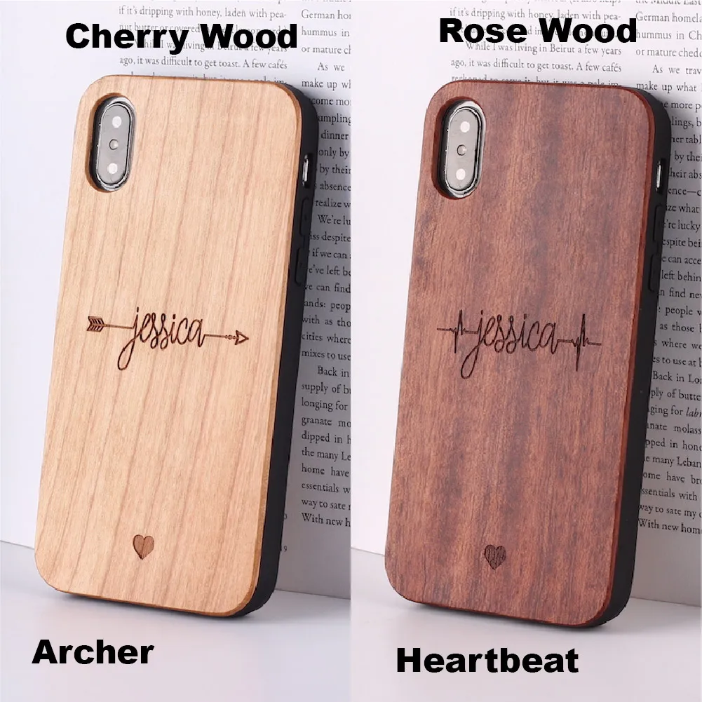 Archer Heartbeat Lover Cupido Love Personalized Custom Wood Phone Case For iPhone 12 11 13Pro XS Max 7 7Plus 8 8Plus X XR