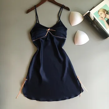 

Women Satin Nightgown Summer Sleepwear Casual Night Dress Plus size Sleeveless Lounge Sexy Nightdress Soft Sleepshirt