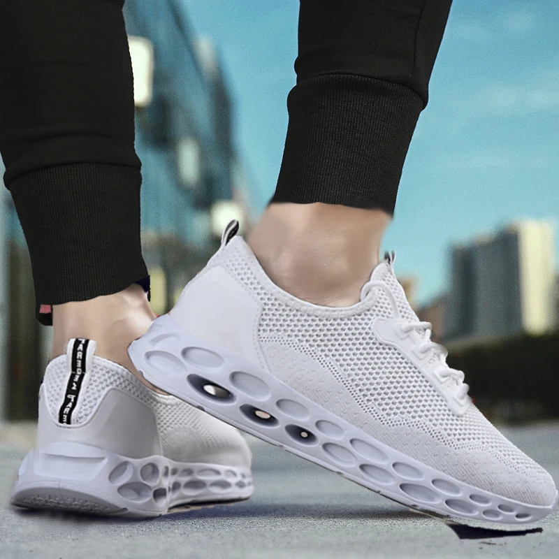 Light Men's Shoes Breathable Running Shoes 46 Trendy Blade Shoes Fashionable Pure-color Casual Shoes Big Plus Size Men's Shoes47