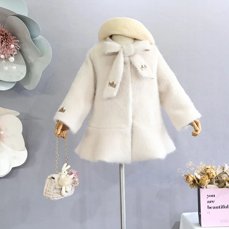 

Children's clothes 2018 Winter New Fashion Korean Princess Dress Sweet Girl Baby Crown Embroidery Girl Coat