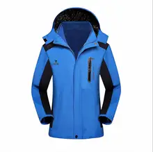 2017 Plus Size Softshell Outdoor Jacket Men Winter Autumn Waterproof Windproof Hiking Jacket Fleece Hooded Mountain Wear Green