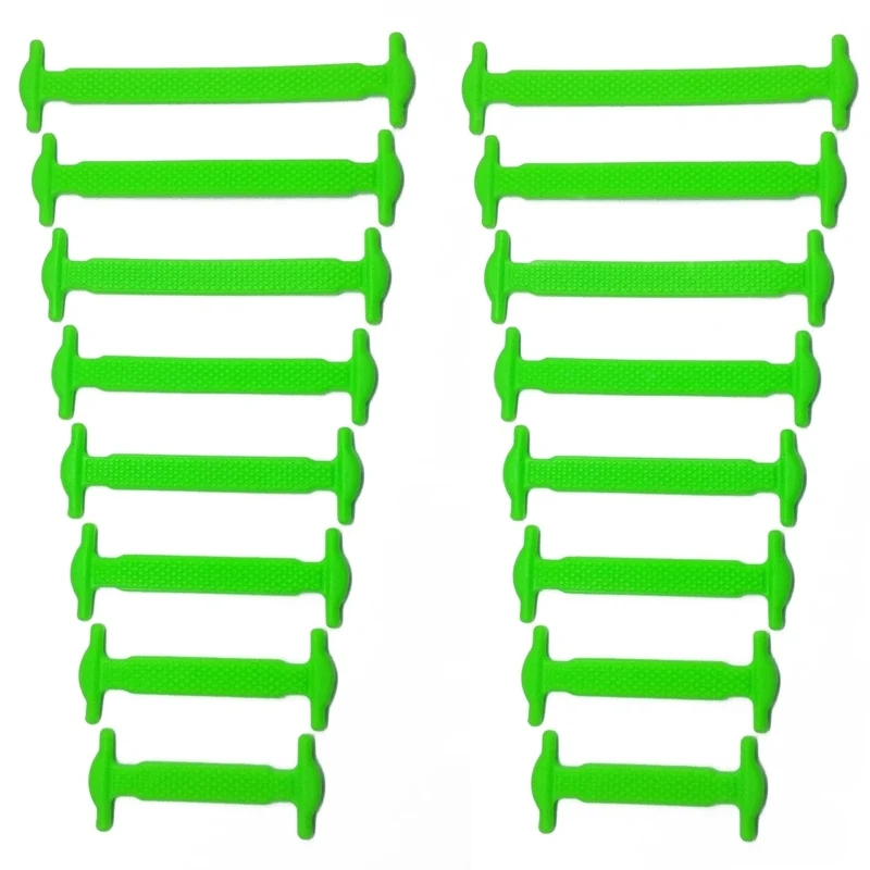 16 шт./лот эластичные шнурки силиконовые шнурки эластичные шнурки креативные ленивые силиконовые шнурки резиновый шнурок L12/L13 - Цвет: Green