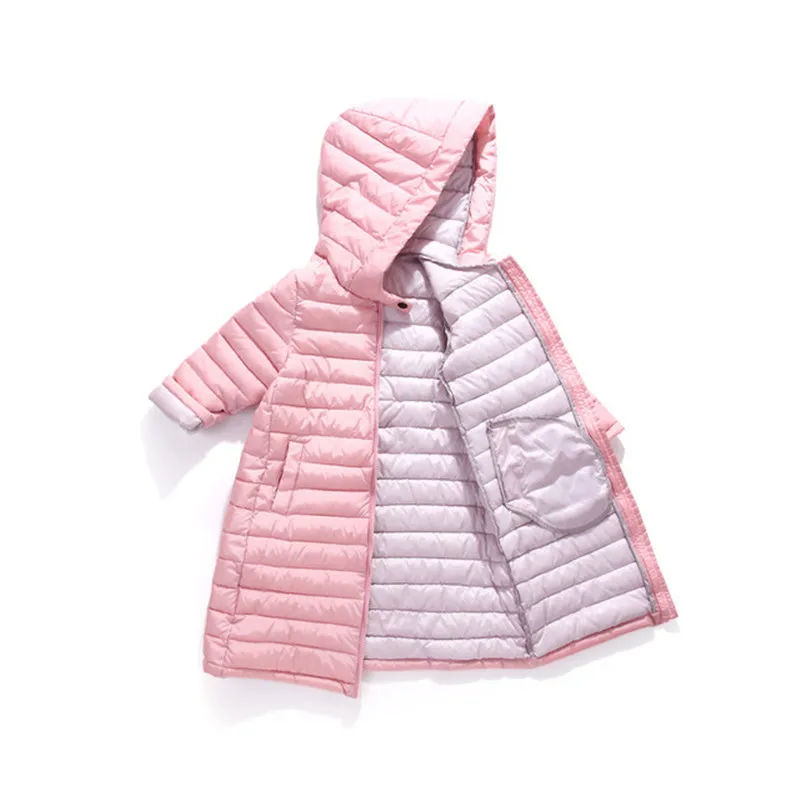 Зимняя парка-пуховик для девочек; Новая брендовая модная однотонная Детская куртка унисекс с капюшоном; детская хлопковая теплая верхняя одежда; Casacos