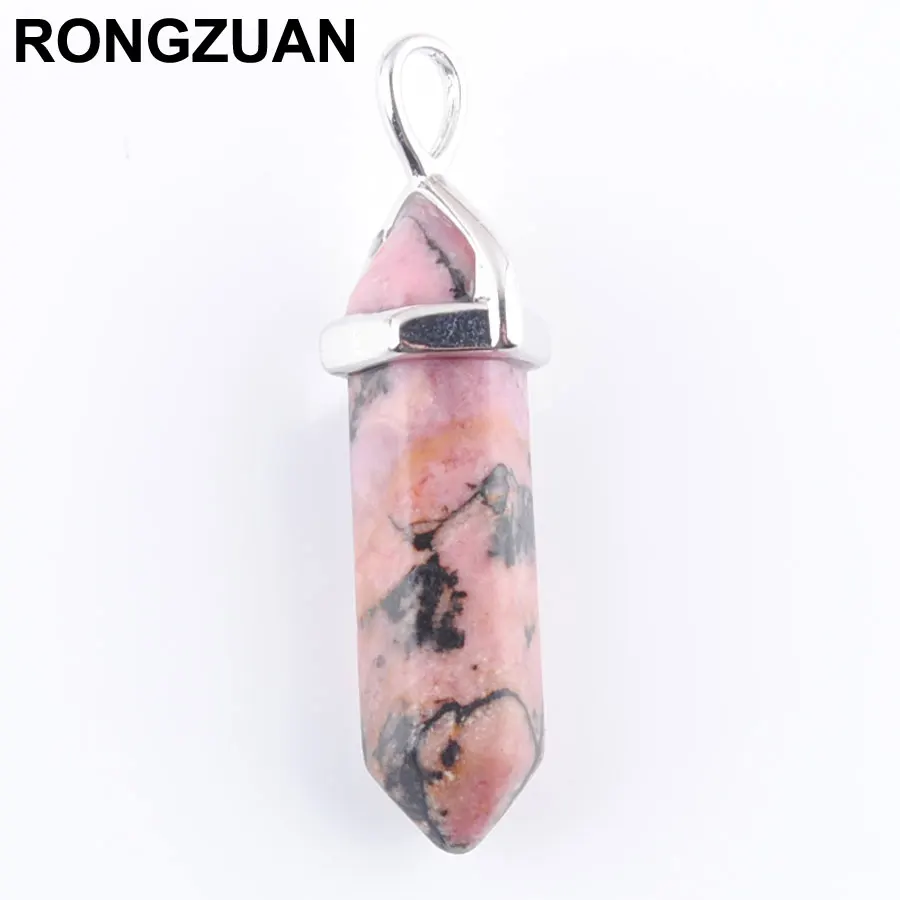 

Natural Rhodonite Jaspers Stone Hexagonal Pendant Beads For Necklaces Earrings Jewelry Making wholesale 10pcs/lot TN3034