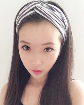 

T17511 new 100% cotton streak headband fashion Twist Elastic Turban Headband hair headband for women custom headband