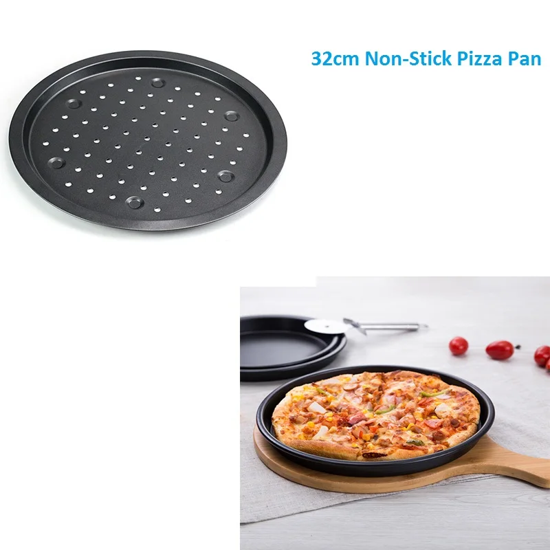 32cm Non Stick Pizza Pan Round Pizza Tray with Holes Carbon Steel Pizza