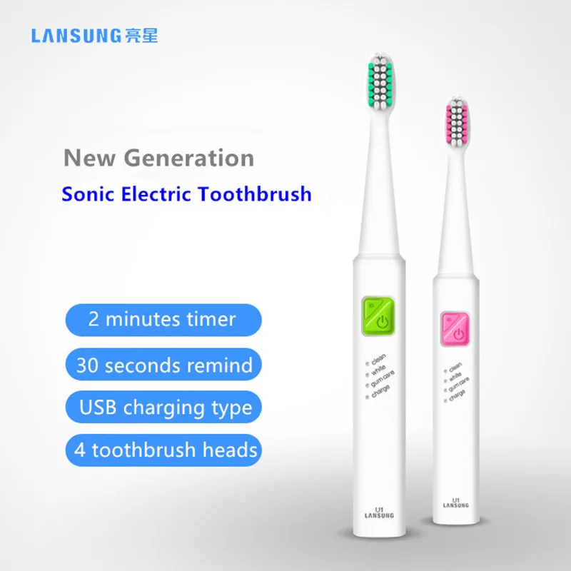 LANSUNG A39plus Upgrade U1 Electric Toothbrush DC 5V USB Rechargeable Battery Sonic Toothbrush Ultrasonic Electric Toothbrush LANSUNG A39plus Upgrade U1 Electric Toothbrush DC 5V USB Rechargeable Battery Sonic Toothbrush Ultrasonic Electric Toothbrush