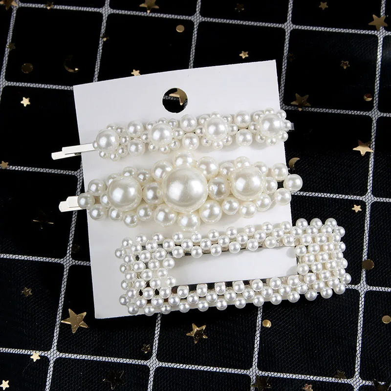 5 PCS / Set Pearl Hair Clip Pin Barrette Headwear Hair Accessories Hair Jewelry Sets Ornament Korea Metal Haripins Women