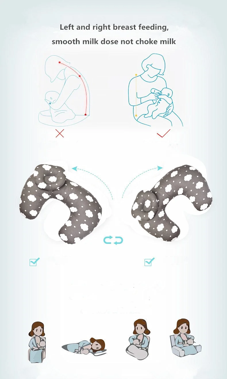 Детская подушка для кормления Грудное вскармливание Талия Хлопок Подушка для кормящих поддержка детская голова детская обнимашка