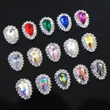 10 шт./лот, металлический щит, украшения для дизайна ногтей, AB, цветные, сделай сам, стеклянные драгоценные украшения для ногтей, Стразы для ногтей, а89~ A103
