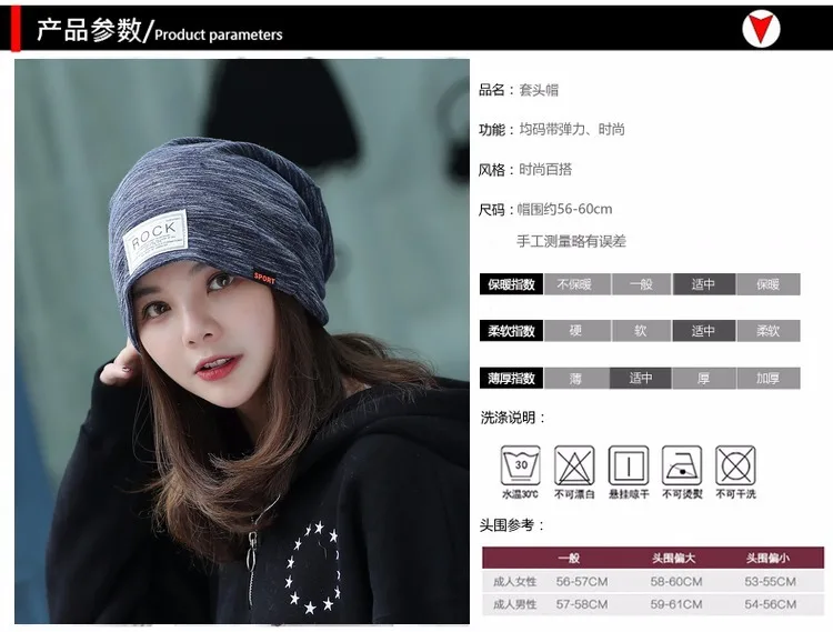 Autumn Women Beanie Hats Female New Winter Knitted Caps Cotton Warm Beanies For Girl Casual Caps Solid