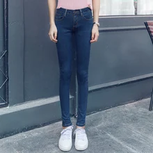 wangcangli Fashion Jeans women large thin blue women pants slim jeans woman tights lady Jeans 26-32 plus size jeans for women