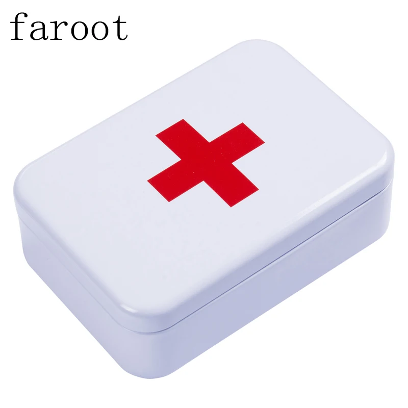 

Limit 100 Tin Box Case Lid Container for Survival Gear Kits Set Boxes First Aid Pill Storage SOS Red Cross White Box
