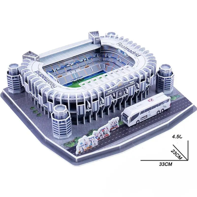 1 упаковка 3D головоломка детская игра-головоломка DIY мировая футбольная игра поле 3D Сборка Бумажная модель футбольные фанаты Memorabilia - Цвет: Bernabeu