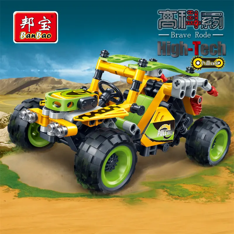 

HiTech Educational Building Blocks Toys For Children Kids Gift City Cars Brove rode Vehicle Pullback Stickers