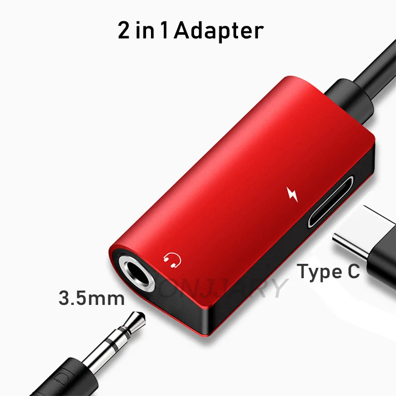 Переходник 2 в 1 с USB Type C папа на 3 5 мм AUX для наушников адаптер Huawei Mate 20 P30 Pro