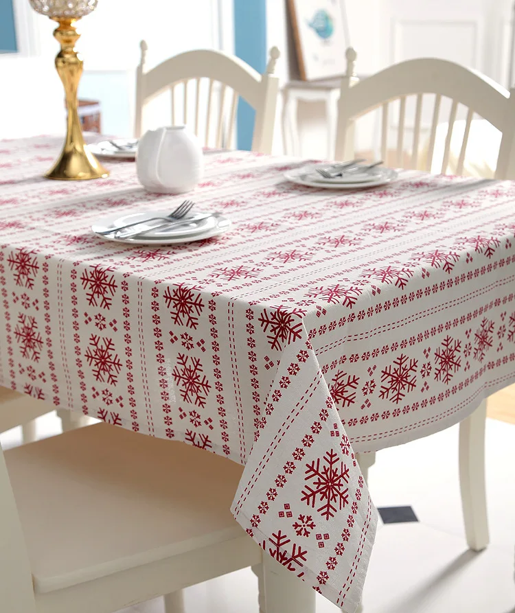 Linen cotton Tablecloth Christmas Pattern Table Cloth Rectangular Nappe