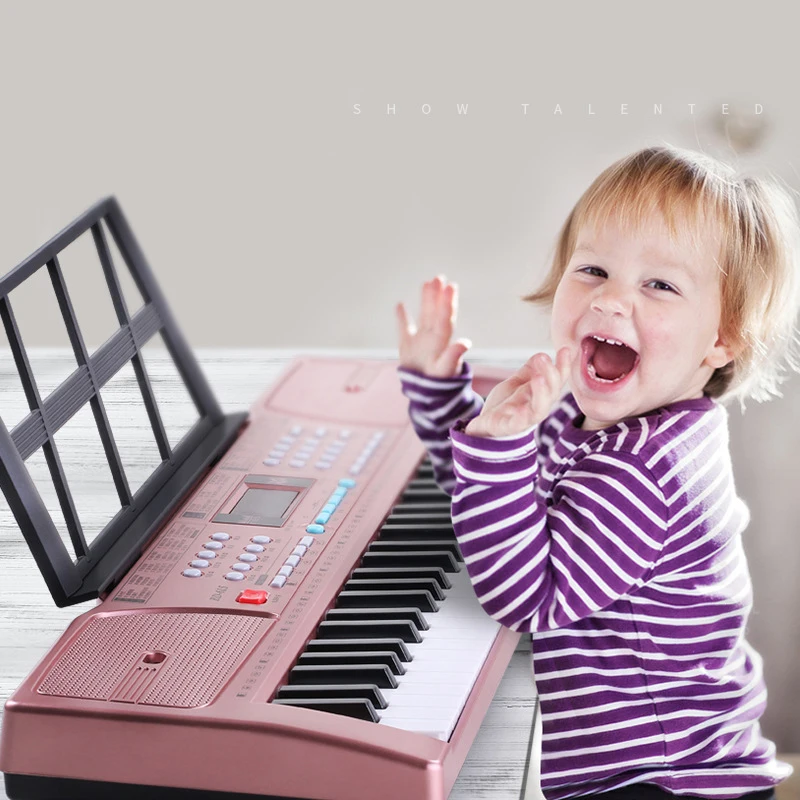 

Multi-function Keyboard Teaching 61-key Piano Adult Children Beginners Introduction Boys and Girls Music Toys Lighting Version