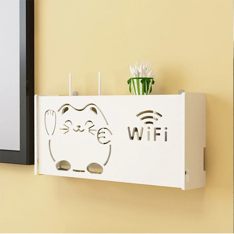 Беспроводной Wi Fi маршрутизатор ящик для хранения Полка Настенная подвесная
