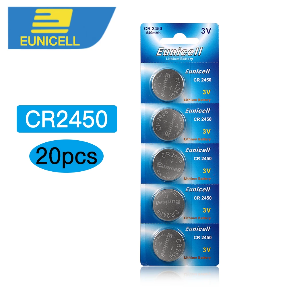 20 штук CR2450 2450 ECR2450 KCR2450 5029 кнопки сотового монет Батарея для часов, 20 штук CR2450 XINLU бренд Батарея