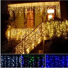 20 M* 0,65 м 600 светодиодный s праздник Рождество садовые шторы сосулька строка светодиодный огни украшения 8 режимов вспышки AC110V-240 V