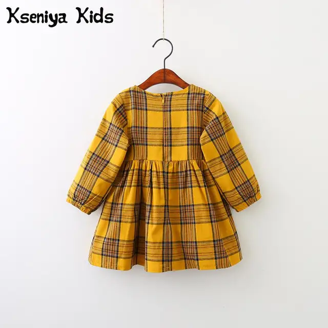 Kseniya-ropa de algodón para niñas, Otoño 2017, rojo y amarillo, estilo inglés, a cuadros, piel, lazo bola, diseño, Vestido de manga larga Kseniya-ropa de algodón para niñas, Otoño 2017, rojo y amarillo, estilo inglés, a cuadros, piel, lazo bola, diseño, Vestido de manga larga