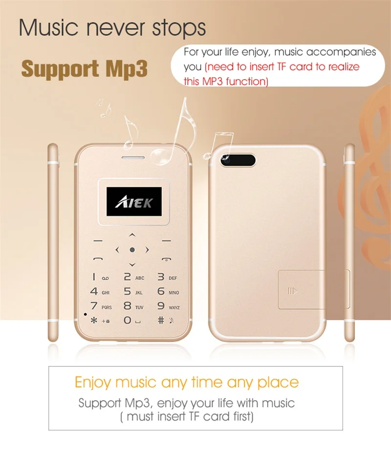 Mosthink IFcane E1 AIEK X8 GSM 2G мобильный телефон мини мобильный телефон Ультра Тонкий Кредитная карта кнопка одна SIM FM радио Mp3 мини телефоны