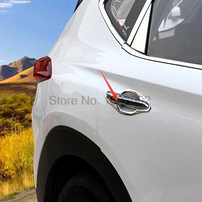 Для Hyundai Tucson 2016 2017 ABS хромированный 8 шт. крышка ручки двери литье отделка защитные