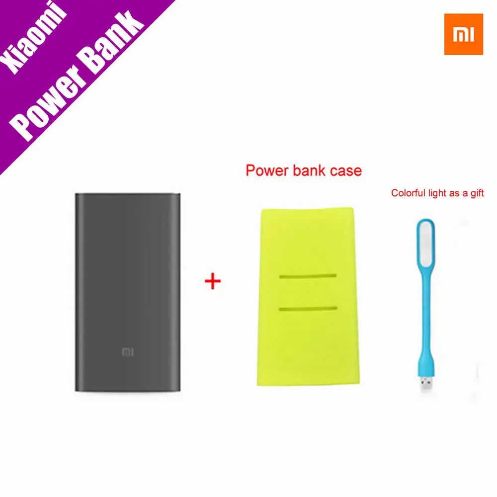 Original Xiaomi Mi Power Bank Pro 10000mAh Mi Powerbank Pro 10000 Slim USB Type-C Faster Charge+ Poewer Bank Case