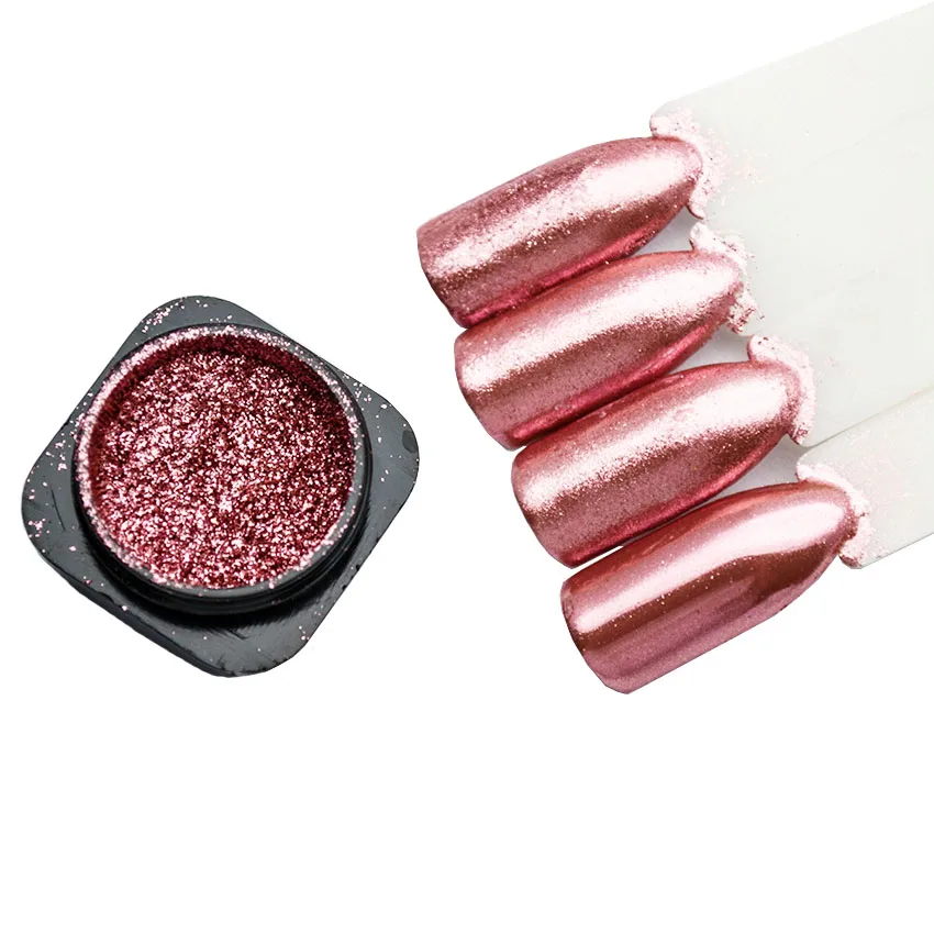 1 Box Rose Gold Mirror Nail Glitter Powder Shining Nail Art Chrome
