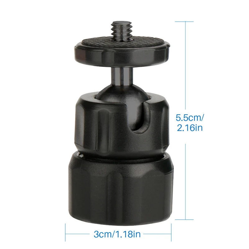 

Mini Tripod Ball Head with 1/4Inch Screw Thread Base for DSLR Camera Camcorder -Drop