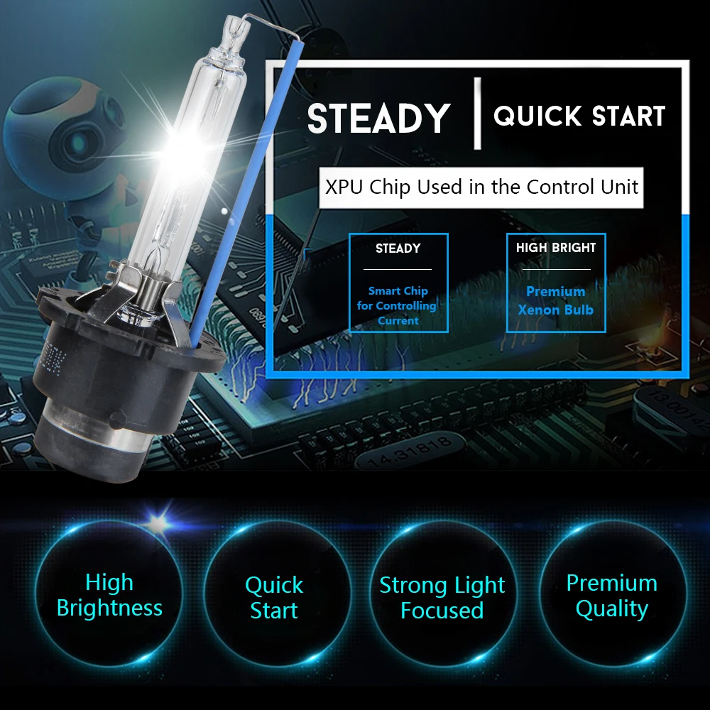 Один комплект D2S Xenon HID Kit 35 Вт D1/DS2/D1C xenon hid балласт для автомобильных фар 4300K 5000K 6000K