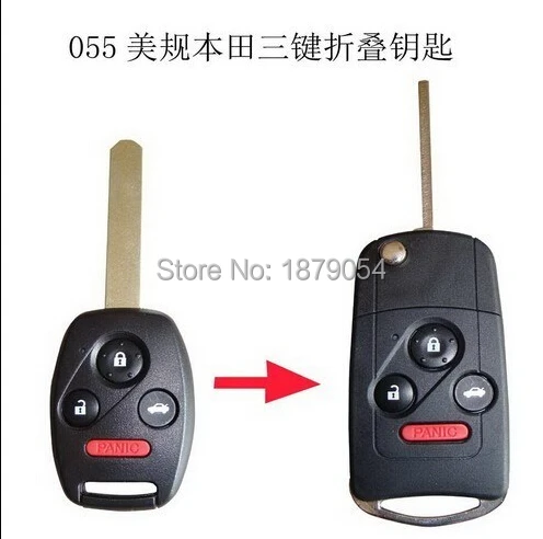 3+ 1 кнопки изменения Флип Складные удаленного ключ чехла для Honda Acura Accord fob пустой(нормами США 2TH