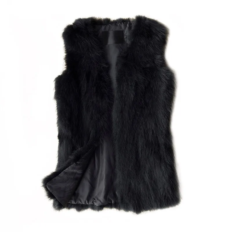 

Genuine fox fur vest women's Long fox fur coat nature fox fur jacket Free shiping
