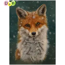 DPF DIY Snow Fox 5D ремесла Роспись стен вышивка алмаз Home Decor Алмазная мозаика квадратный картина, вышитая бисером