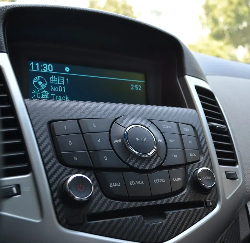 

Carbon Fiber Instrument Multimedia Air Conditioning Shift Knob Control Panel Stickers And Decals Designed For Chevrolet Cruze AT