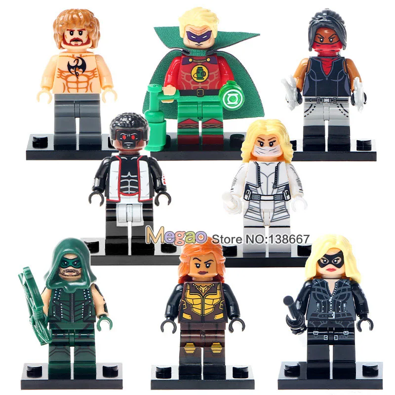 

10Lots of Super Heroes White Canary Vixen Elektra Mister Terrific Green Lantern Building Blocks Best Children Gift Toys X0175