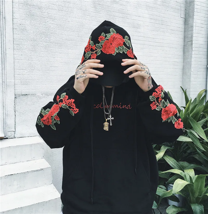  2019 Sweatshirt Women Clothes Rose Streetwear Hoodies Hoodies Woman Clothes Black Fashon Valentine'