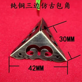 

30MM Copper antique wooden protection angle Three bread corner Furniture Corner Copper corner wrap angle Wholesale