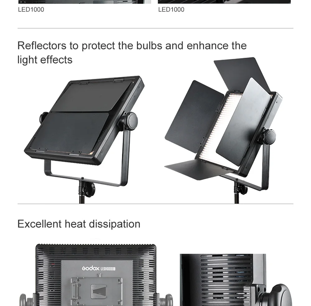 Godox 1000C светодиодный панельный светильник светодиодный 1000C 3300-5600K двухцветный видео светильник ing+ кабель питания+ беспроводной пульт дистанционного управления