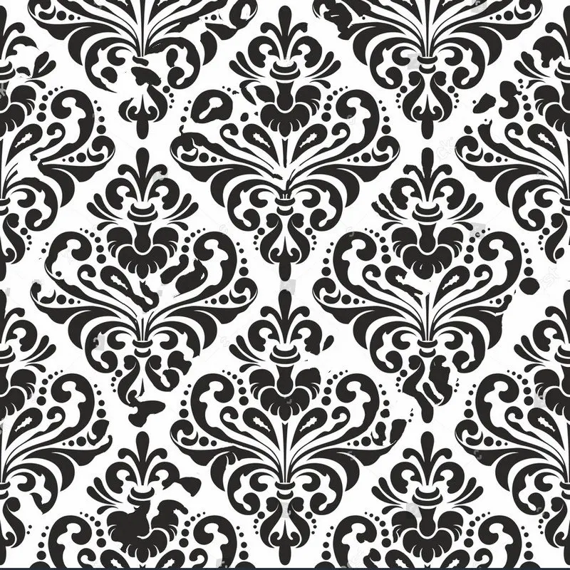 black damask Wallpaper White photo studio background Vinyl cloth High