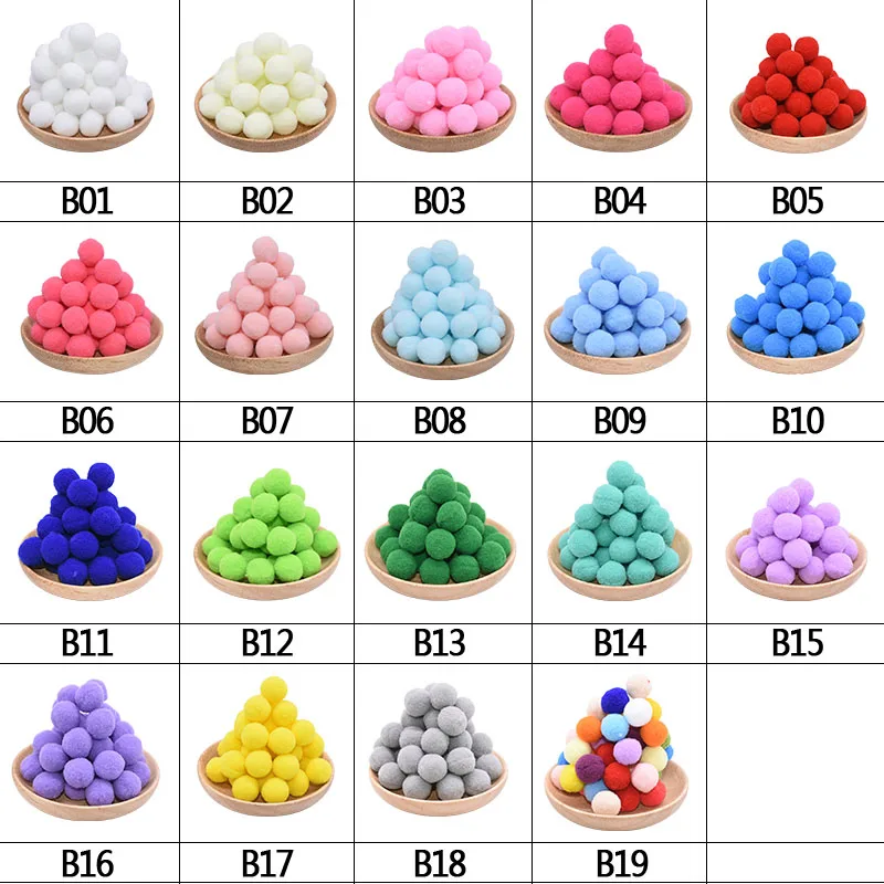 100pcs 15/20/25mm Fluffy Soft Pom Poms Pompoms Ball Handmade Kids Toys DIY Dolls Garment Handmade Material Sewing Craft Supplies