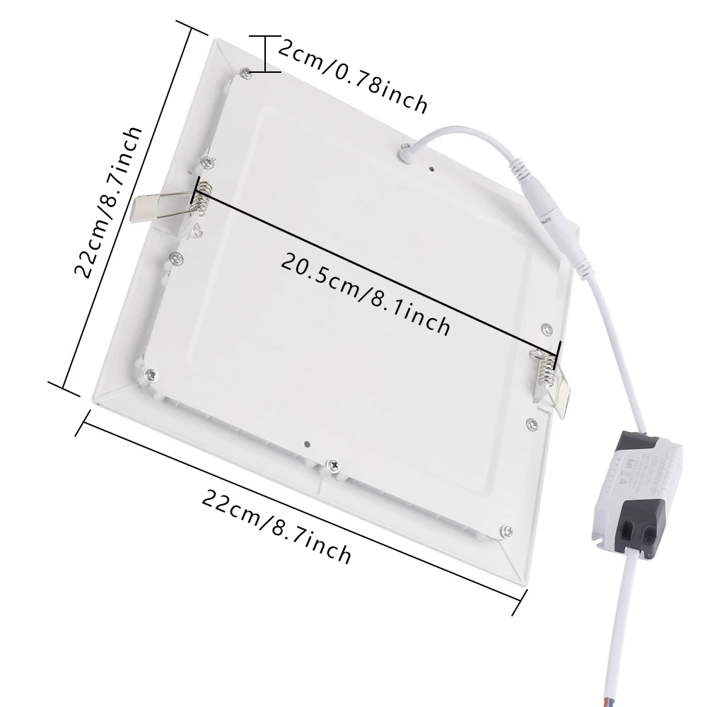 6 Вт/9 Вт/12 Вт/15 Вт/21 Вт светодиодный потолочный светильник квадратный Панель светильник светодиодный светильник вниз светильник подвесной светильник ing для кухни встраиваемые тёплого/холодный белый 110V 220V