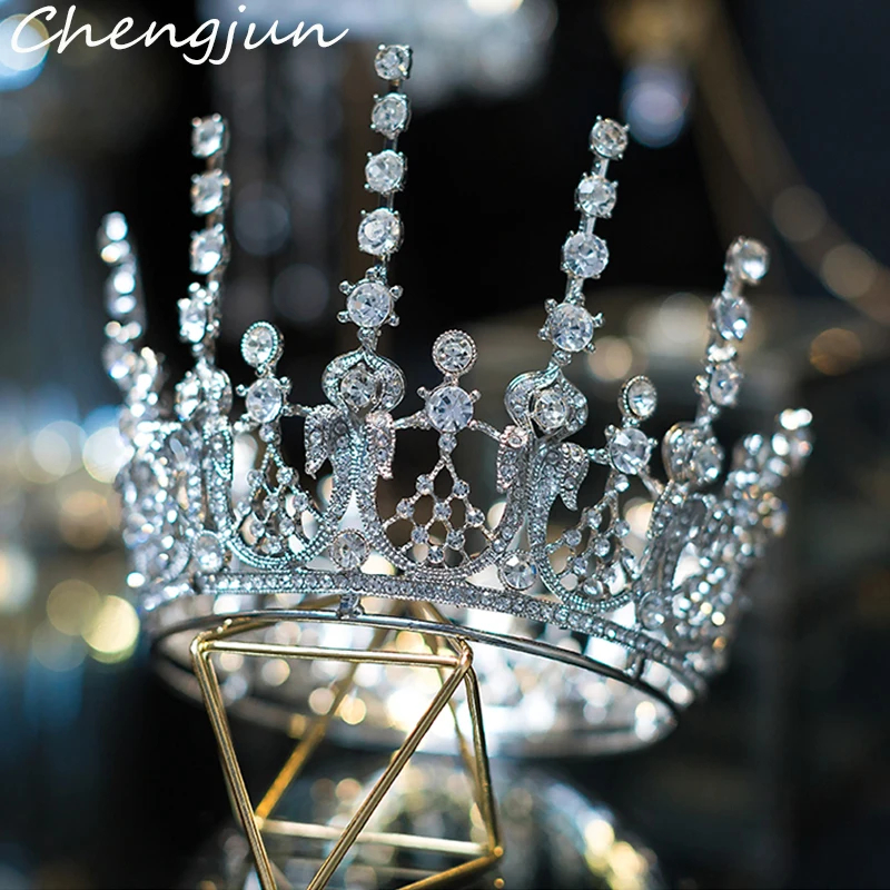 Luxury Gold/Silver Alloy Rhinestone Wedding Hair Accessories Tiaras For Bridal