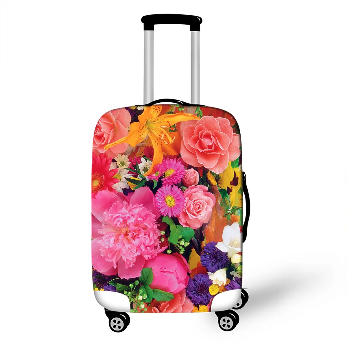 Защитный чехол для чемодана на колесиках с 3D принтом S/M/L/XL 4 размера для багажа 18-32 дюймов, эластичные тканевые пылезащитные Чехлы для цветов - Цвет: Flower 6