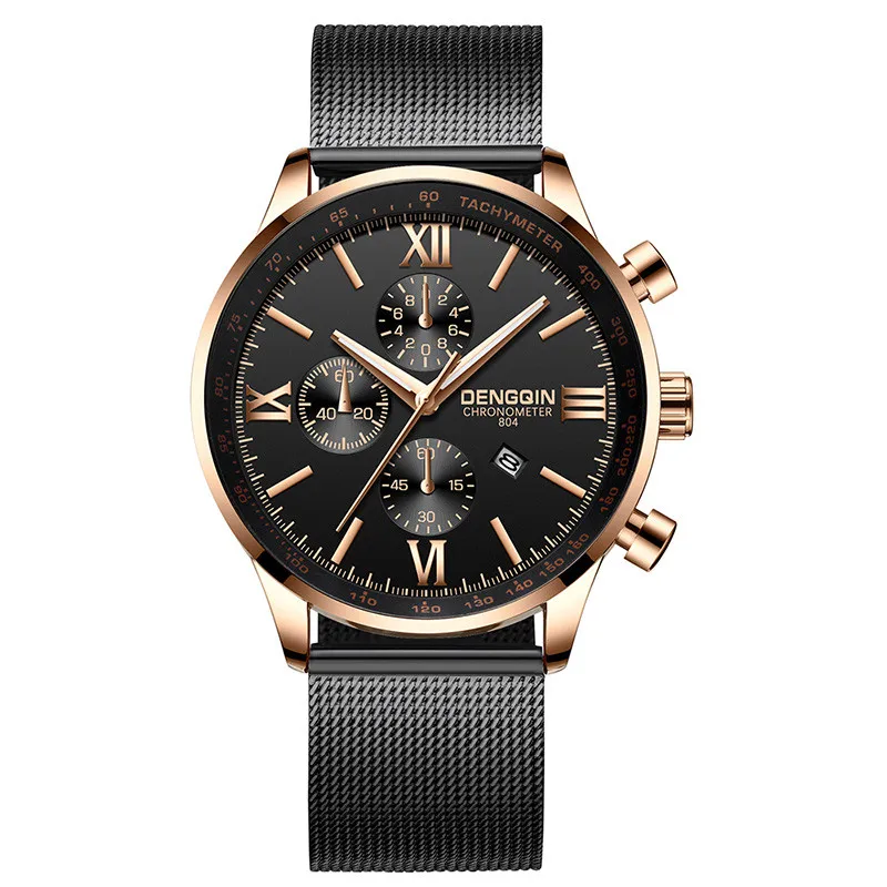 

Luxury Men Watches Daily Waterproof Business men watch Stainless Steel Mesh belt quartz Casual wrist watches montre homme